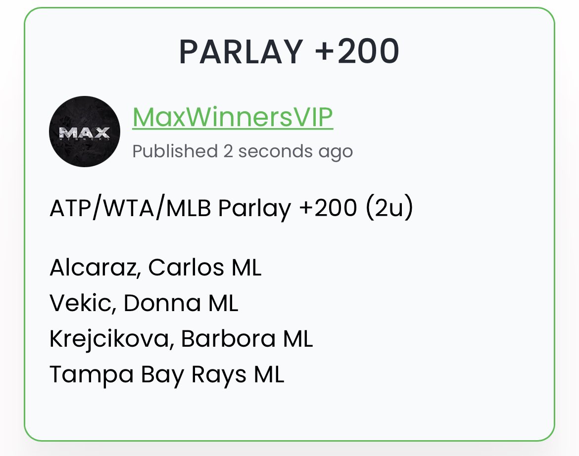 #FreePick #Parlay  🎾⚾️💰

Here’s one for my night 🦉 🦉 

Who’s tailing⁉️ +200 

#GamblingTwitter #ATP #WTA #MLB