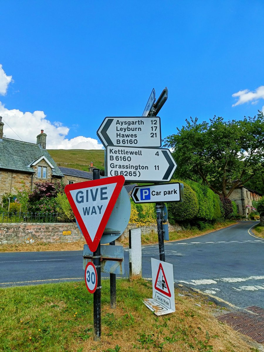 Busy signage here, at Buckden, in the Dales.