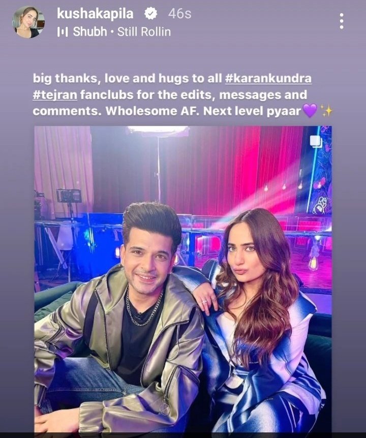 That was sweet of you @KushaKapila 

@kkundrra wish to see to in more of such with @renilabraham_ 

Thank U @amazonminiTV for the sweetest n inspirating segment 

#KaranKundrra #TejRan