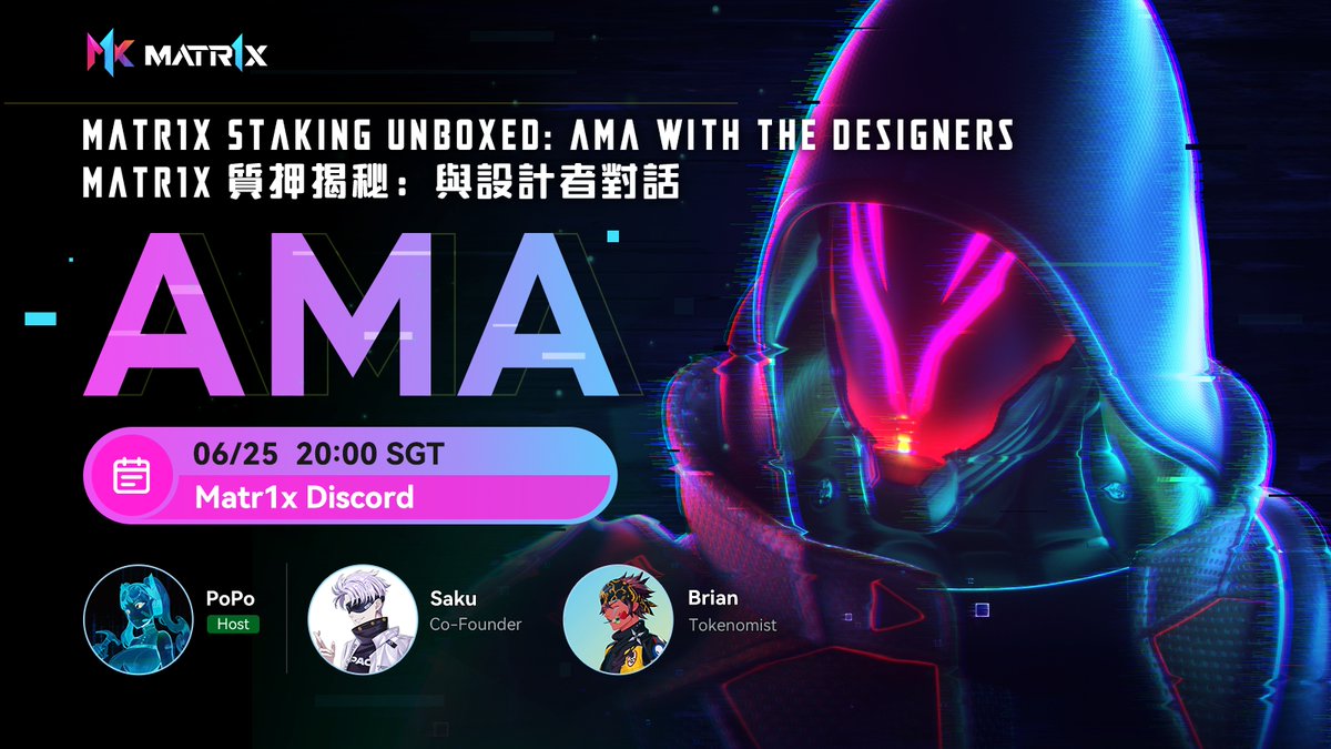 Matr1xOfficial's tweet photo. 🟧🔥⬛  #Matr1xStaking AMA is upon us! 🟧🔥⬛

📍 https://t.co/iuvEfI2CtV 

📅 June 25th at 20:00 SGT

🎙 Host: @PoPo_eth 
      Guest: @poemran , Brain

🔥 Come with your questions, dive deep with our staking designers.  

Are you ready? 🫡 

⬛ Check out our Staking Guide here: https://t.co/uZPnHQwFby

#AMA #Web3gaming