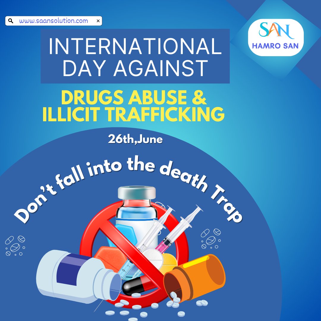Hamro_SAN's tweet photo. International day against drugs abuse and illicit trafficking
#internationalday #illicittrafficking #drugabuse #bestday #drugs #traffickinghub https://t.co/BYdc5Qs5uP