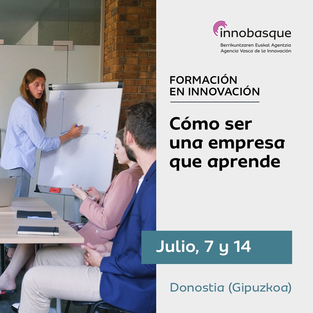 Innobasque's tweet photo. 📆7 y 14 de julio
Nuevo curso de #Formacióneninnovación🔵Cómo ser una empresa que aprende.
Esta formación compuesta por dos sesiones será impartida por Javier Martínez Aldanondo, socio de #KnowledgeWorks y director de #Knoco.
¡Reserva tu plaza!📝https://t.co/li9TWFZAv0 https://t.co/ThAQ6Eiw1I