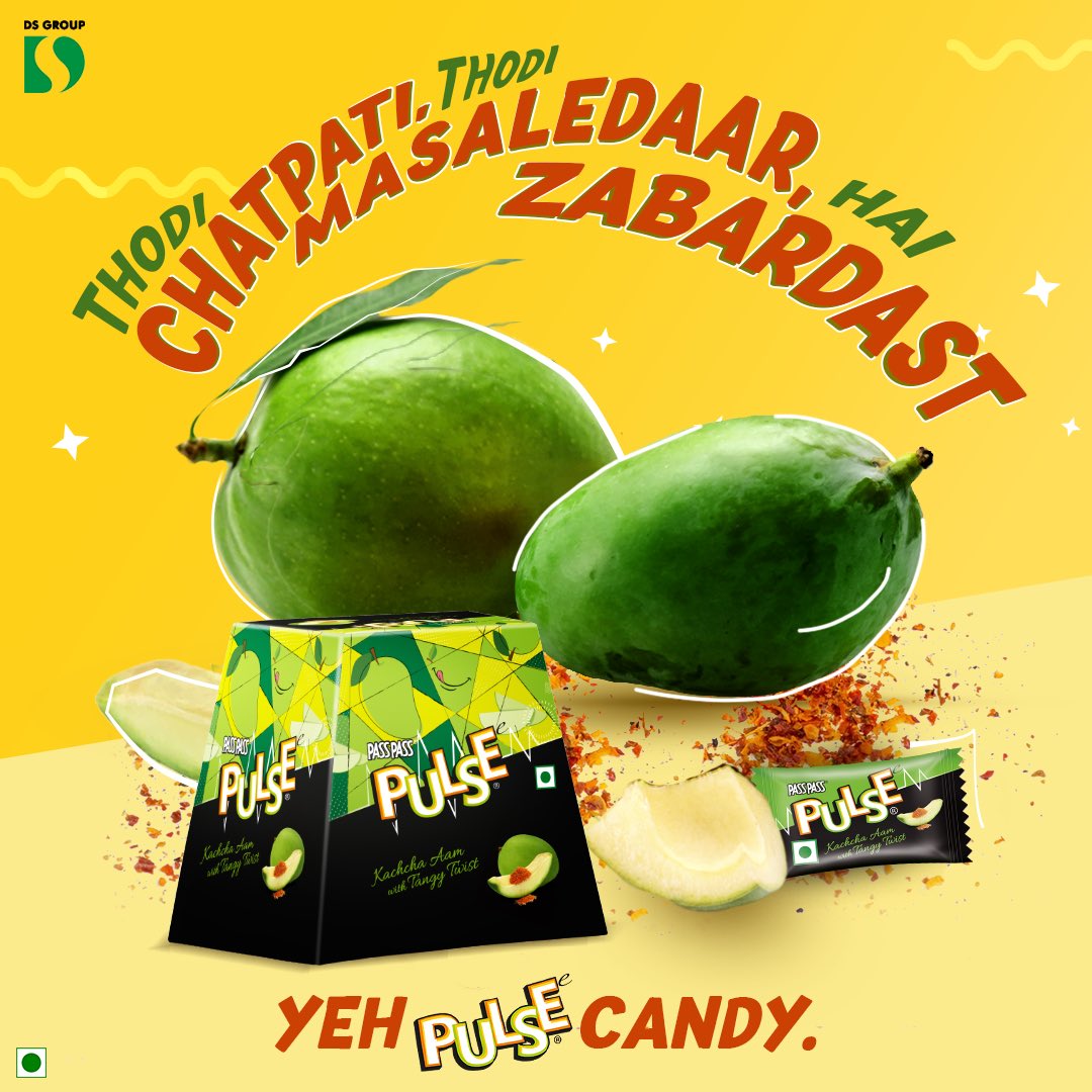 PassPass_Pulse's tweet photo. Pulse ka chatkaara ekdum kadak, isse dekh ke sabka dil ho jata hai dhadak.
#PulseCandy #PranJaayeParPulseNaJaaye #Summers #Candy #Bosscandy #Tangy #Toffee #Friday #Weekend https://t.co/FVhcw7aTaK