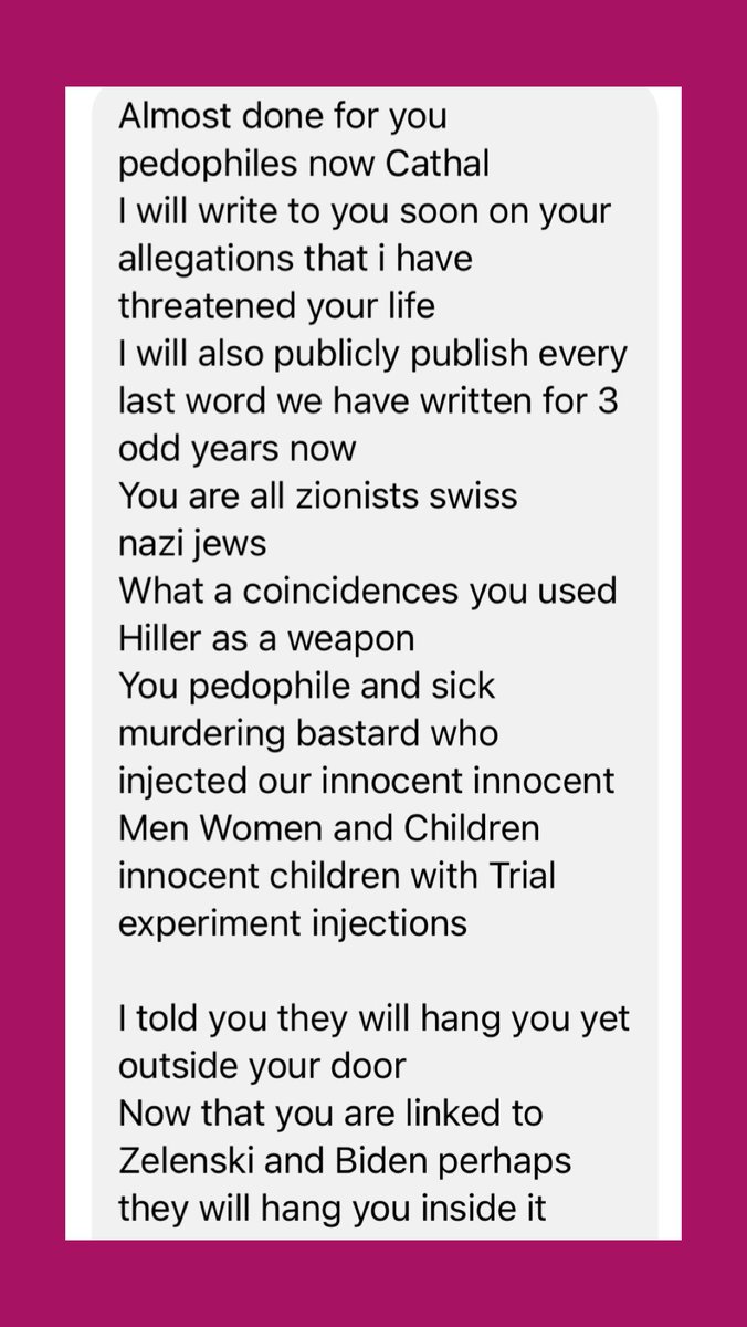 CathalCroweTD's tweet image. There’s a common belief that internet trolls &amp;amp; bullies are entiteley anonymous… if only.. 😕

This is a snippet of a series of some very long messages I got at 1:40am this morning from a well-known guy in County Clare who certainly doesn’t hide his name, *CONTINUES*