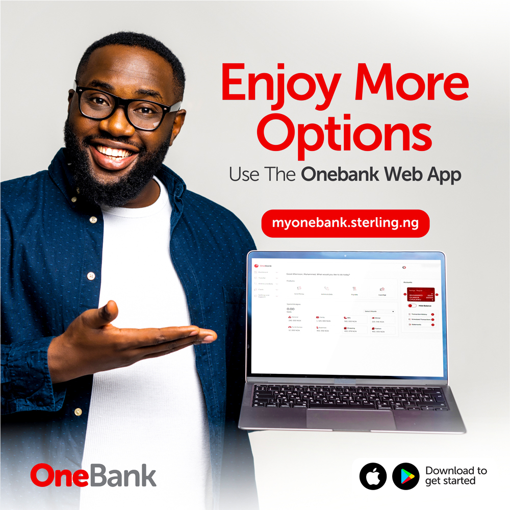 OneBank Multiple Options 😁. Don't like mobile apps? Use the OneBank web app! 
Visit myonebank.sterling.ng to get started.

#OneBank
#SterlingCares