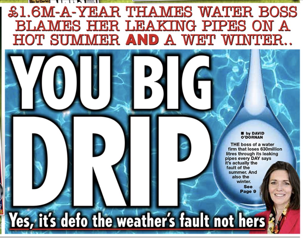 £1.6million water boss salary! Whilst ordinary people see hikes in everything from water, gas, fuel, electricity, council tax and food! #RipOffBritain