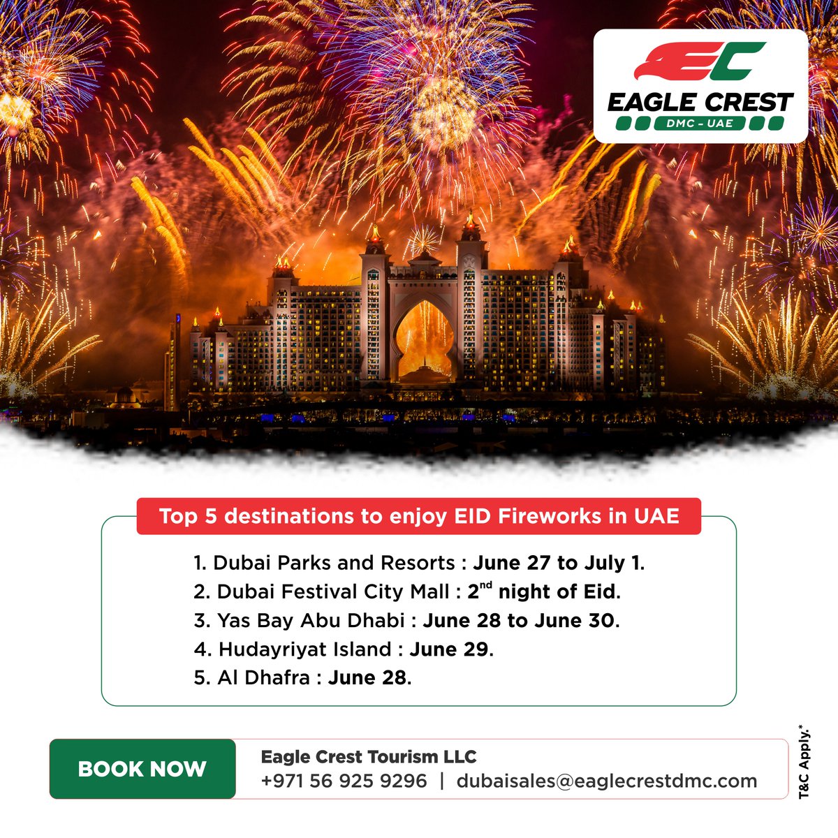 EagleCrest500's tweet photo. You can not take your gaze away from the mesmerizing beauty of fireworks
Book now 
+971569259296
dubaisales@eaglecrestdmc.com

#travel #travelphotography #travelagency #dubai #b2btravel #hotel #newcompany #holiday2023 #flight2023 #eaglecrest #dmc #tourist https://t.co/QSIGHXPoPd