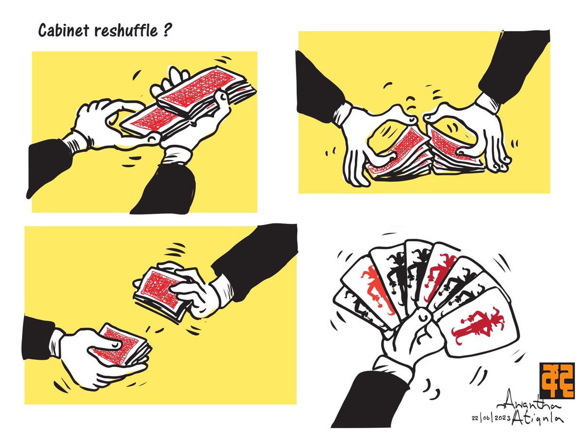 Cartoon by @awanthaartigala 

#lka #SriLanka #CabinetLK #cabinetreshuffle