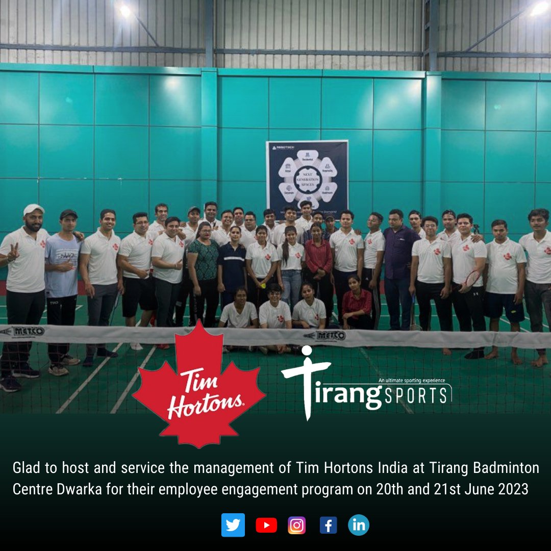TirangSports's tweet photo. @TimHortonsIndia continuing their winning culture!

We at Tirang Sports were delighted to host and welcome Mr Tarun Jain, the #CEO of #TimHortons India, for their #employeeengagement event.

#employees #employeeappreciation #corporate #corporateevents https://t.co/ik1fqQ3Efe