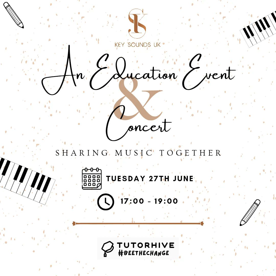 keysoundsuk's tweet photo. KEY SOUNDS UK - An Education Event &amp; Concert 🎓 

Friends and family are welcome, so please drop us a DM if you're interested in attending. We look forward to seeing you all there 😊

#Piano #PianoTeacher #PianoLessons #Pianist #PianoPlayer

# https://t.co/yWdS15tdW7