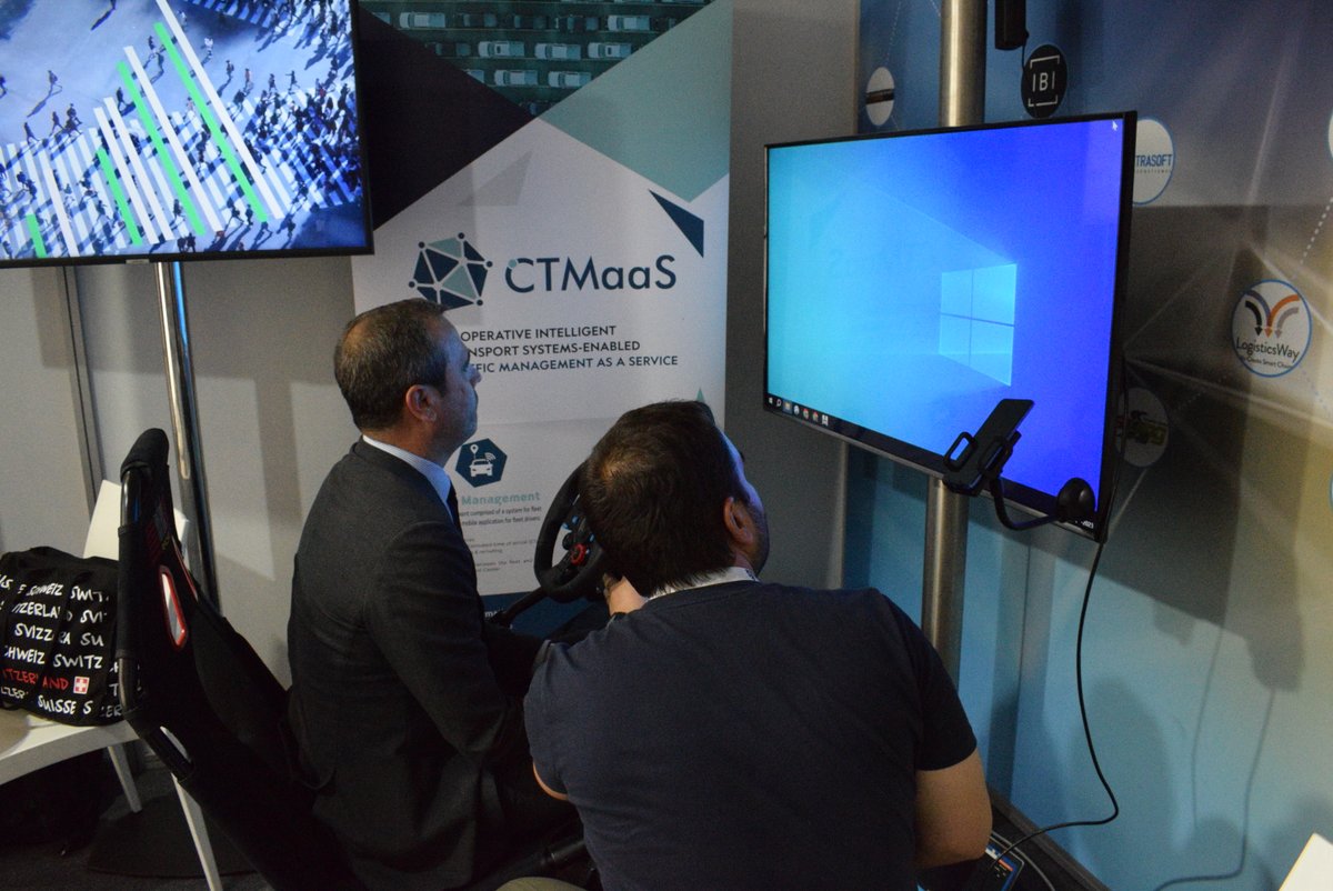 ISENSE_GROUP's tweet image. Among the projects represented by @ISENSE_GROUP with a booth at the #ITSLisbon2023 was @cRoadsGreece!! Attendees had the opportunity to get introduced to the #CRoads platform environment &amp;amp; C-ITS services of the Greek pilot via the #driving_similuator!!