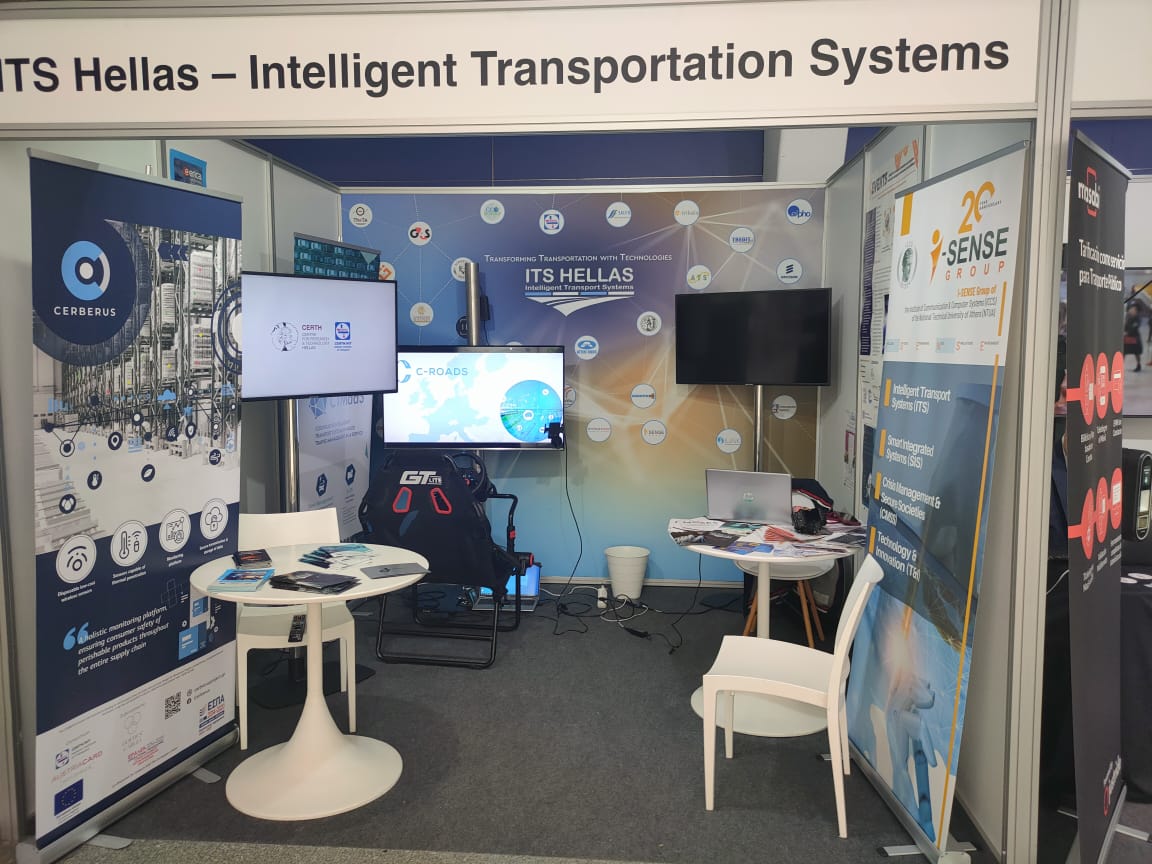 ISENSE_GROUP's tweet image. Among the projects represented by @ISENSE_GROUP with a booth at the #ITSLisbon2023 was @cRoadsGreece!! Attendees had the opportunity to get introduced to the #CRoads platform environment &amp;amp; C-ITS services of the Greek pilot via the #driving_similuator!!