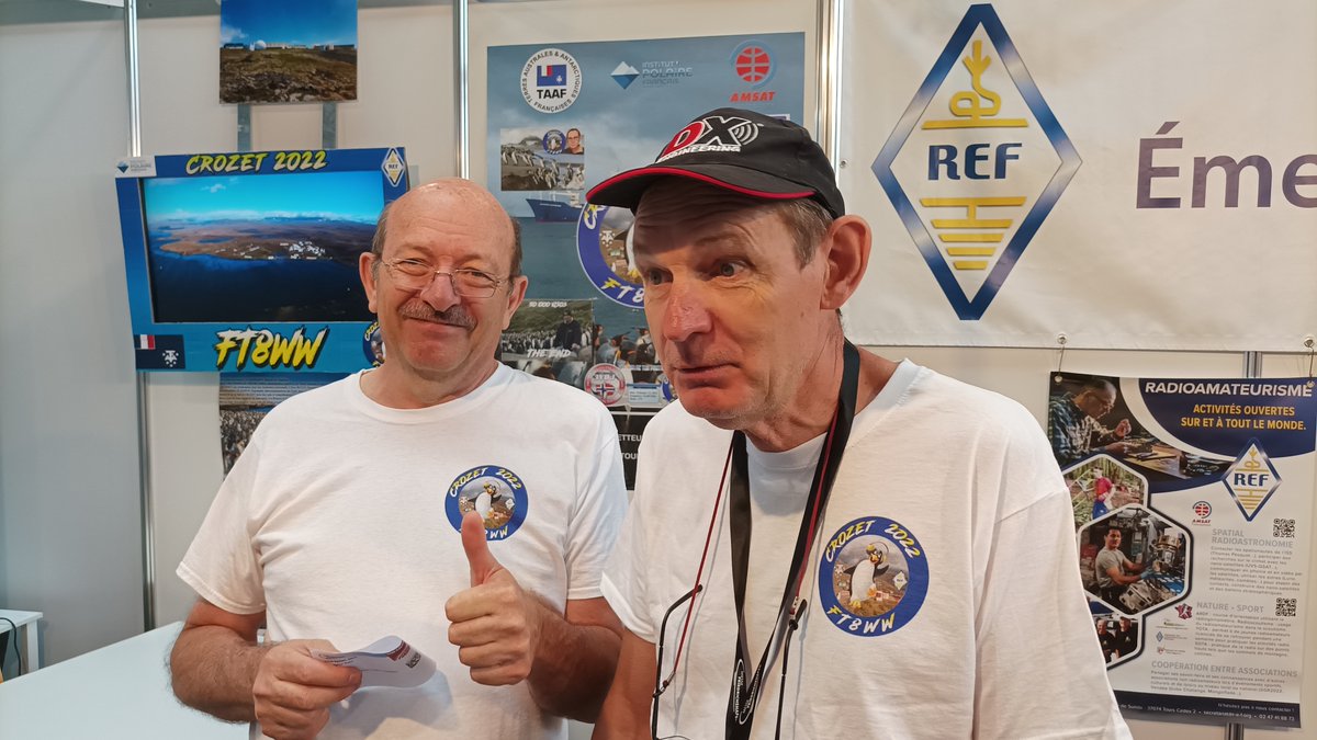 ref_info's tweet photo. Thierry #FT8WW est présent sur le stand REF #HamRadio2023 et présente son expédition à Crozet sur une belle vidéo. https://t.co/jXo6iLesjG