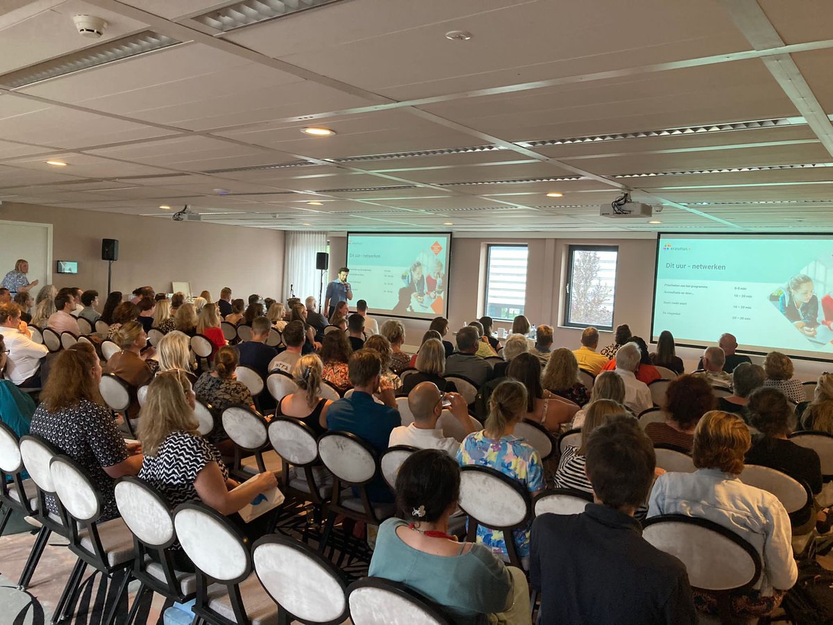 ErasmusplusNL's tweet photo. Gisteren heeft de kick-off plaatsgevonden voor de organisaties die een #ErasmusAccreditatie hebben ontvangen in 2023! 👟
Daarnaast hebben wij met z’n allen de accreditatie gevierd met een heerlijk diner! 🤩
Gefeliciteerd allemaal! 🥳
#ErasmusPlus #ReadyForTheNextLevel https://t.co/tQW8gNZ12s