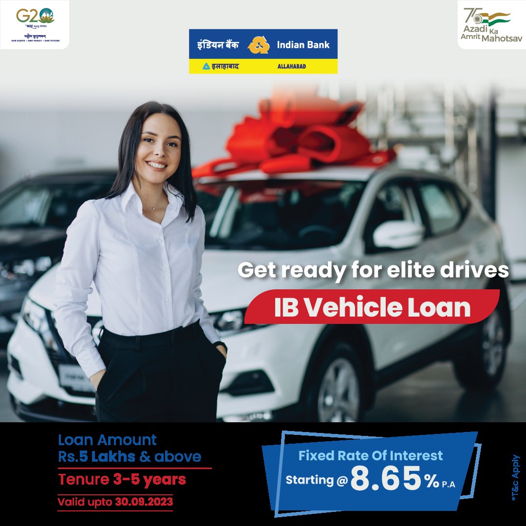 Indian Bank on Twitter: "Fulfill your dream of cruising in your