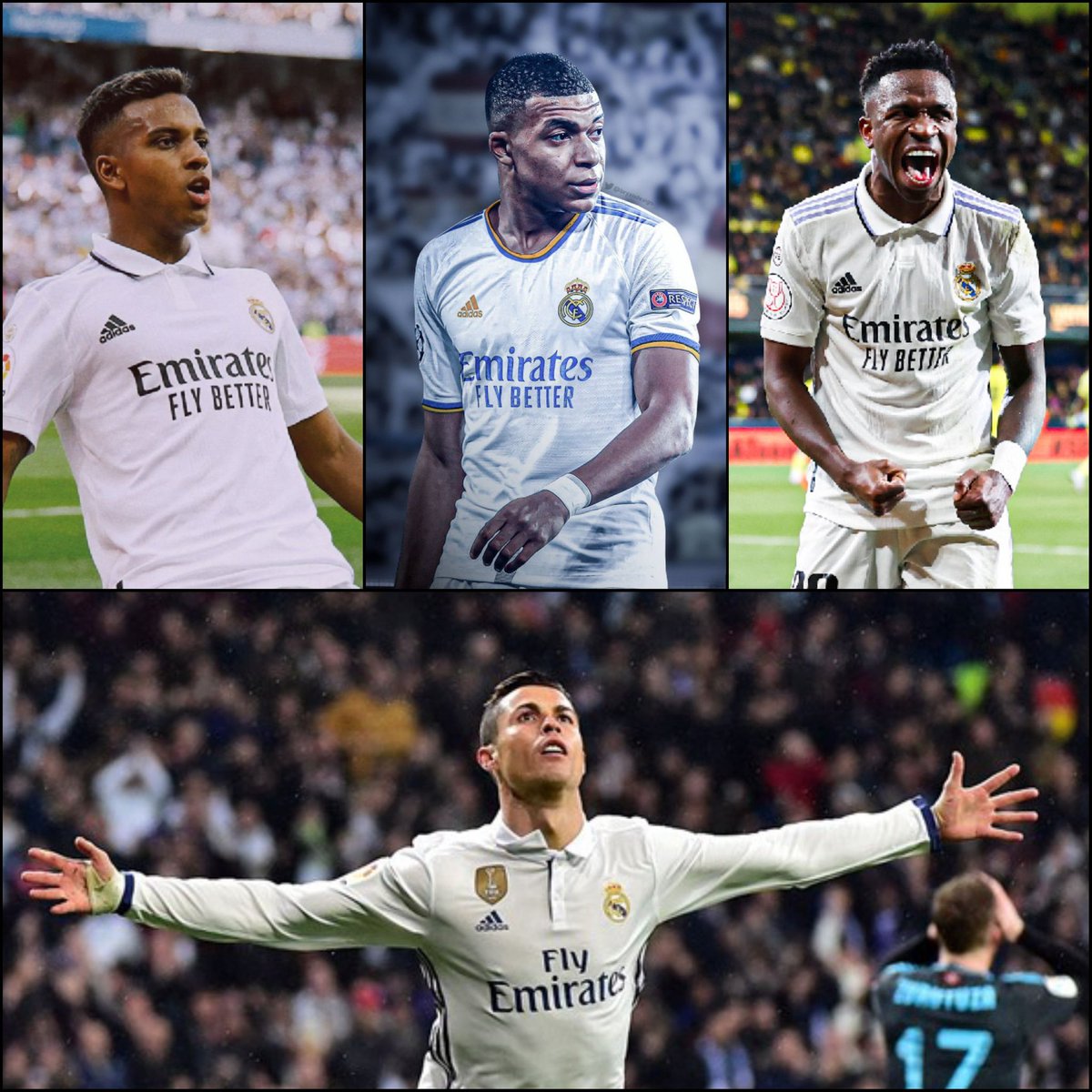 Real Madrid's future front three will consist of Cristiano Ronaldo's apprentices.

𝐇𝐢𝐬 𝐥𝐞𝐠𝐚𝐜𝐲 𝐢𝐬 𝐢𝐧 𝐠𝐨𝐨𝐝 𝐡𝐚𝐧𝐝𝐬🐐