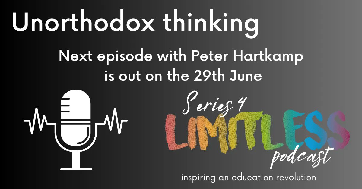 My next #podcast guest describes himself as an unorthodox thinker - Peter Hartkamp talks passionately about the rights of children in education & the changes he recommends. It's out on 29/6 and you can catch up with previous Limitless episodes here: buff.ly/3WGvHjP