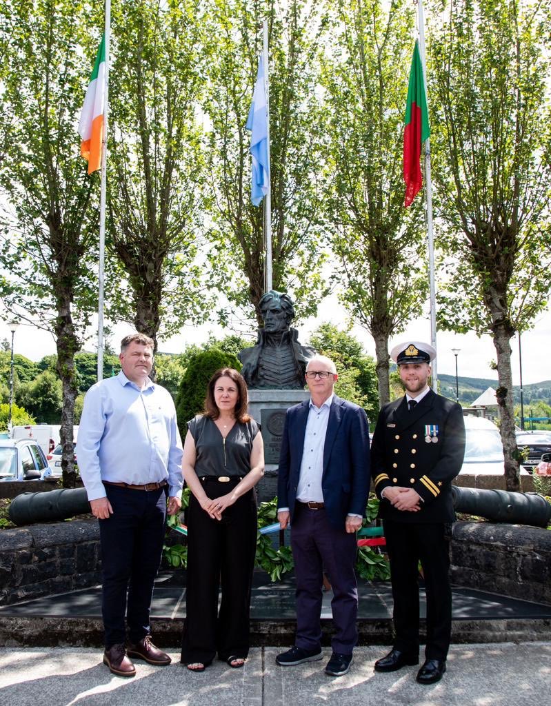 Wonderful scenes in #Foxford #Mayo celebrating the 246th anniversary of Admiral Browns birthday with HE Ana Chachaza and our Argentinian friends and the community in Foxford