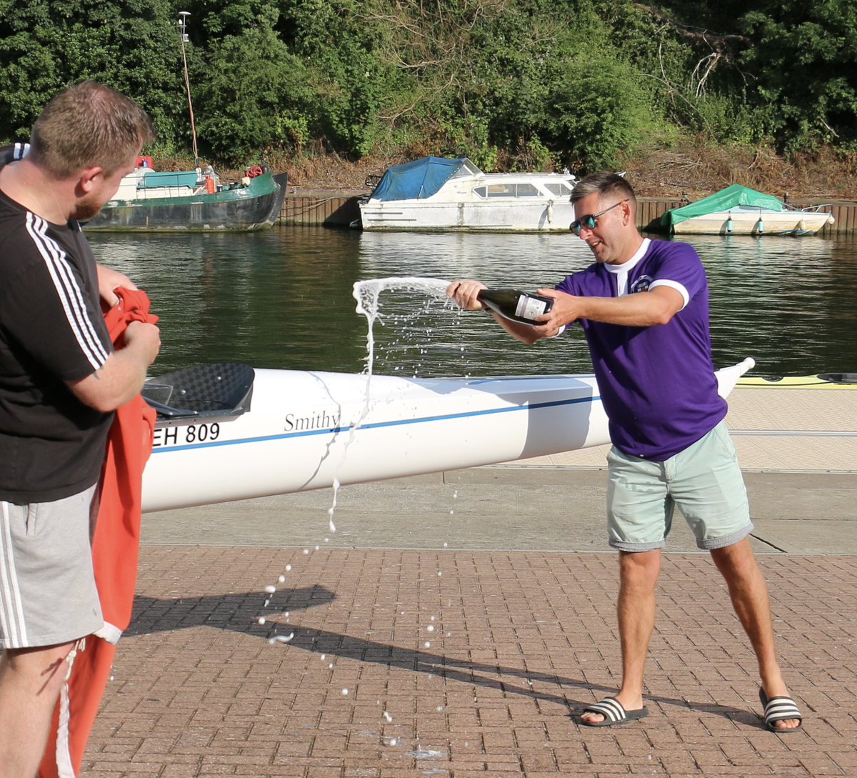 LEHrowing's tweet image. Great to welcome Smithy back to LEHBC last night for the naming of the new first 8+, along with some Boat Club alumnae. Looking forward to seeing the boat race at HRR Qualifiers later! #letsgoLEH #LEHSchool