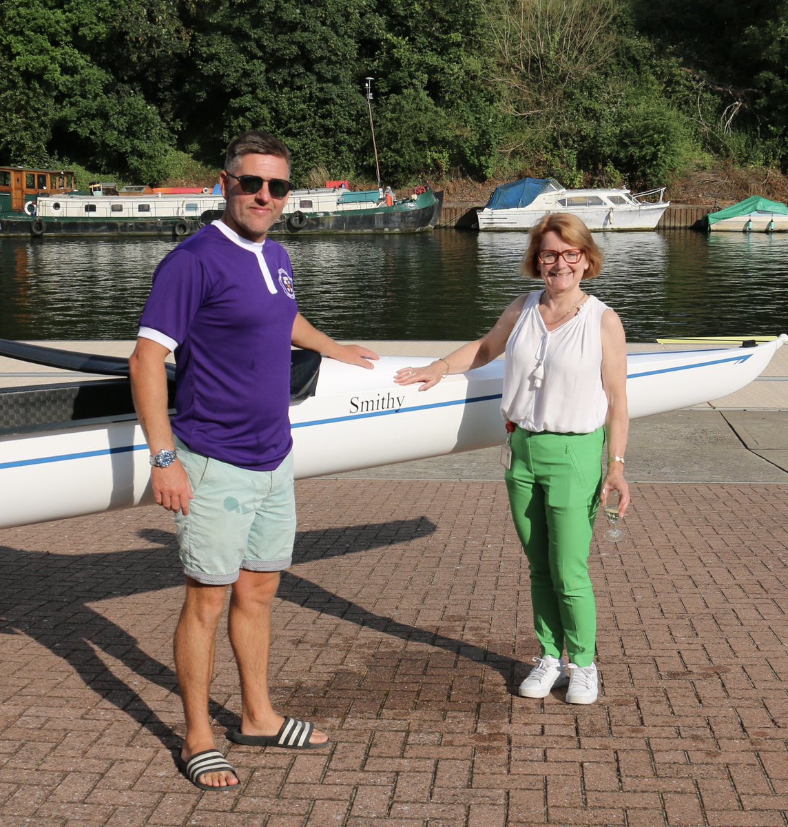 LEHrowing's tweet image. Great to welcome Smithy back to LEHBC last night for the naming of the new first 8+, along with some Boat Club alumnae. Looking forward to seeing the boat race at HRR Qualifiers later! #letsgoLEH #LEHSchool