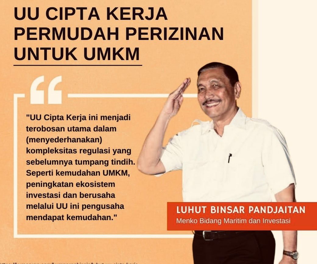 Kenyanur's tweet photo. UU Cipta Kerja akan menjadi regulasi yang bertujuan untuk mempermudah perizinan UMKM. 
#UUCiptaKerja #DukungUUCiptaker #CiptakerSejahterakanRakyat #CiptakerMembangunIndonesia. https://t.co/BzSa8F0A7F
