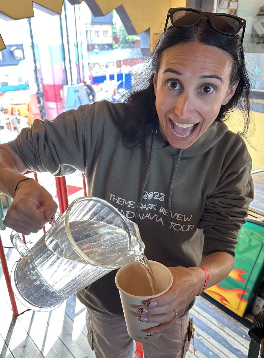 ThemeParkReview's tweet photo. The TPR Water Challenge at @gronalund! You hold a cup of water and try not to spill it! 😂💦 Of course, real winner is usually the one that comes off most wet! 😜 https://t.co/Al4AN84NNP