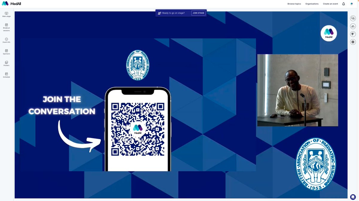 SueJGibson's tweet photo. People often ask about Hybrid conferences - whats it like being online? Well, @BAPSCongress @BAPS1953 has really pulled it off for their #69thBAPS Congress. Incredible talks and presentations, great chairs and wonderful inclusion of Online delegates using @MedAllApp 👏 https://t.co/MvA9r9NbUi