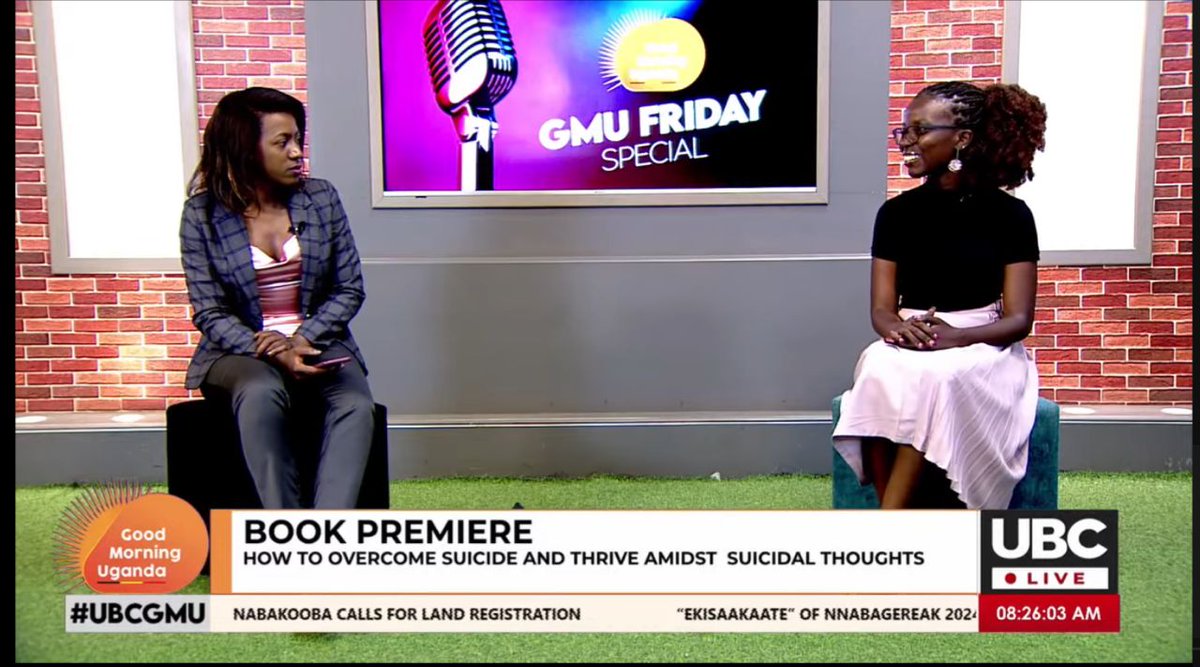 Our CEO, Faith Agumya, had an incredible interview on
<a href="/ubctvuganda/">UBC UGANDA</a>
"Good Morning Uganda" Watch the interview on YouTube youtube.com/live/i_FCf-LPv…… and get inspired by her insights on mental health in her book, "To Live or Not to Live." Don't miss the book launch on 30th this month