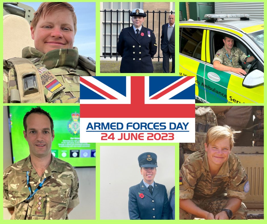 Today's Armed Forces Day 2023.  We want to say a big THANK YOU to all service personal. Here at WMAS we are very proud of our ex-services and reservists 💚 and a big shout out to all the families that spend so much time away from their loved ones, so they can look after us 🇬🇧👏