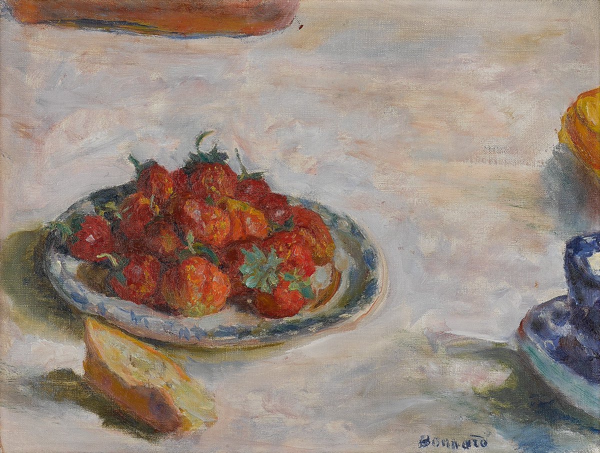 #매일_만나는_미술관
딸기 한 접시
Pierre Bonnard
1922
Oil on canvas
29 × 39 cm
Private collection

🍓🍓

#artwork #artist #PierreBonnard