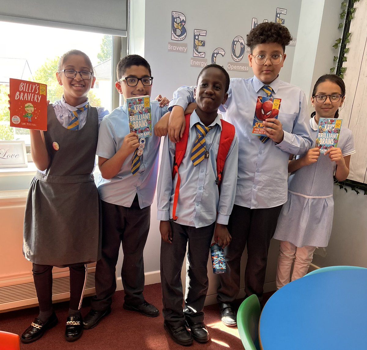 This week it was Michael’s birthday and he chose to gift every pupil in his class a brand new book!📕 Micheal has clearly embraced the St Margaret’s passion for #reading. 
What an incredible act of #kindness #FaithHopeandLove #AplacetoBECOME
