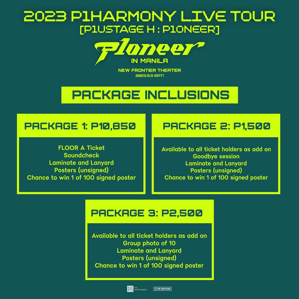 livenationph's tweet photo. Hey P1ece, here's a reason for you to JUMP! P1HARMONY is coming to Manila! 🫰🏼

P1HARMONY LIVE TOUR [P1USTAGE H:P1ONEER] IN MANILA
📆Sept 9, 2023
📍New Frontier Theater

LNPH presale: July 1, 10AM – 11:59PM
General onsale: July 2, 12PM

#P1Harmony #피원하모니 #P1H #HARMONY https://t.co/P5EKViJMI7