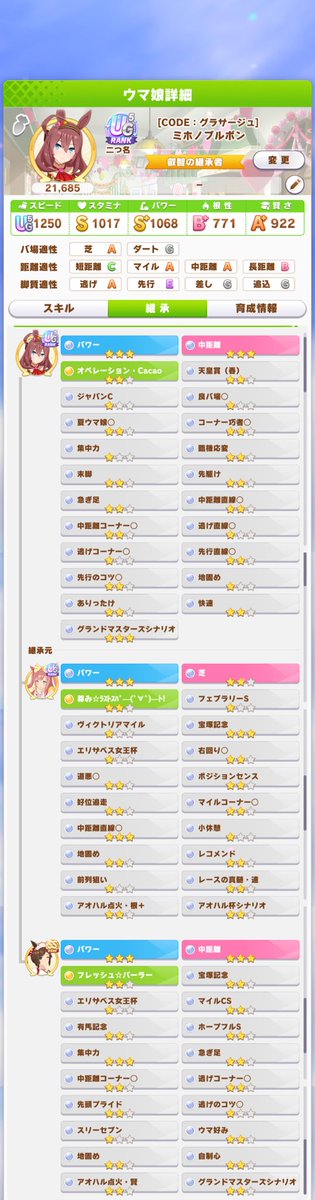 plam5959's tweet photo. 要望あったのでついでに30枠ほど空けました 因子研究使ってないのでその内変える可能性ありますがよければどうぞ
ID794157644
#ウマ娘 
#ウマ娘因子 
#ウマ娘フレンド募集 https://t.co/WV2owRODOi