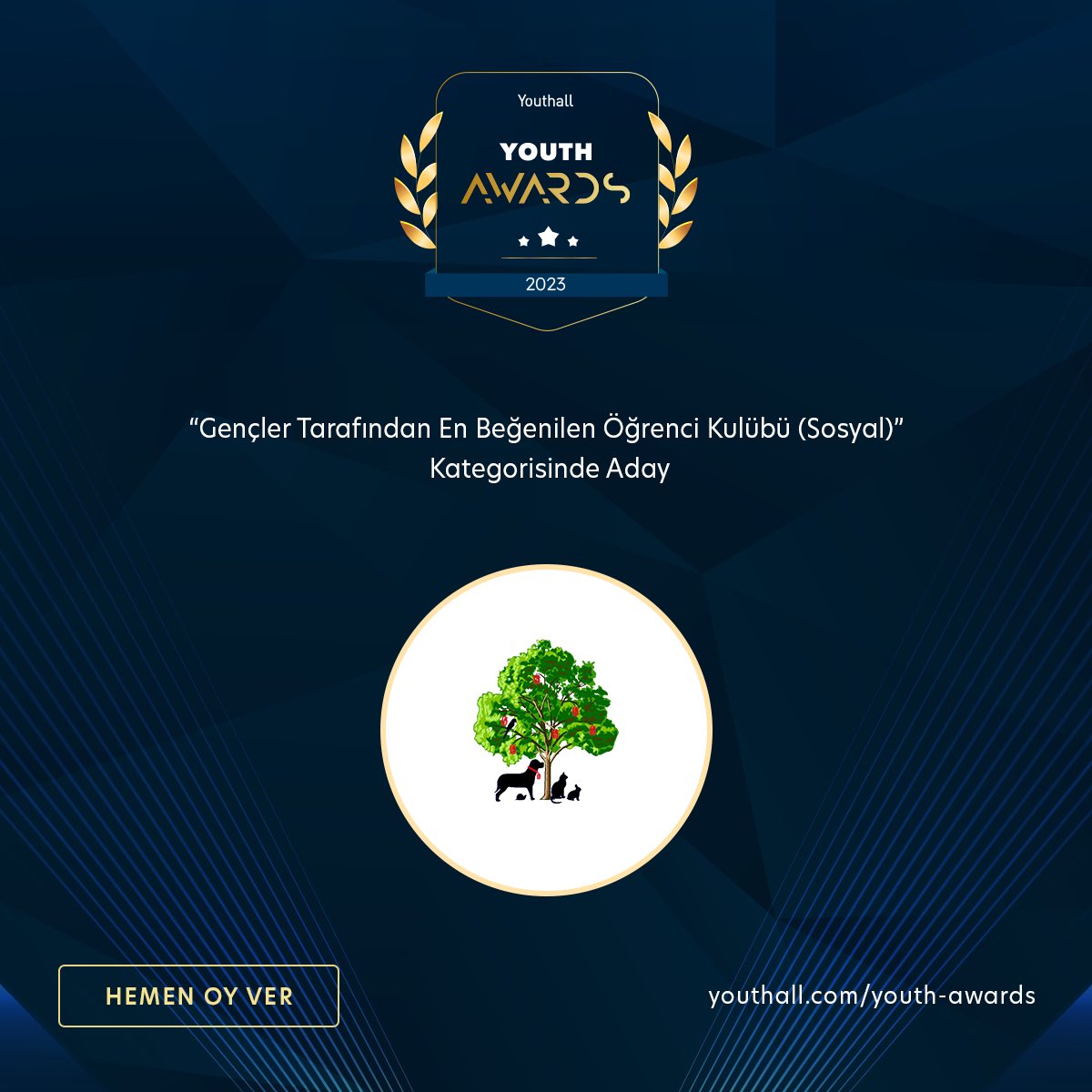 Gençlerin kariyer platformu Youthall’un düzenlediği Youth Awards’ta oylama süreci başladı. Biz de en beğenilen "Sosyal Odaklı Öğrenci Kulübü"nün belirlendiği oylamada yerimizi aldık. Oy vermek için: youthall.com/tr/youth-award…
 
#Youthall #YouthAwards2023 #GençlerEnİyileriSeçiyor