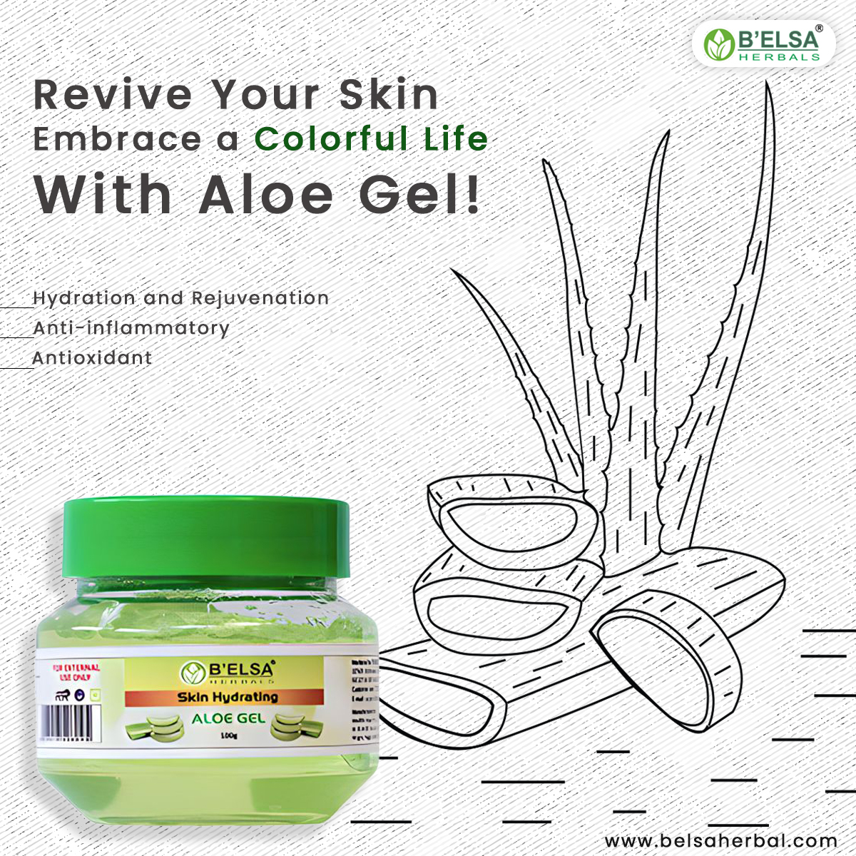 Our Aloe Gel is here to rescue your skin with its soothing and nourishing properties.

#belsa #cosmetics #herbal #AloeGel
#skincareformen 
#SkinCareEssentials
#GlowingSkin
#NourishingFormula
#SkinHydration
#AloeVeraBenefits
#SkinSoothing
#NagpurBeauty
#HealthySkin
#Nagpur