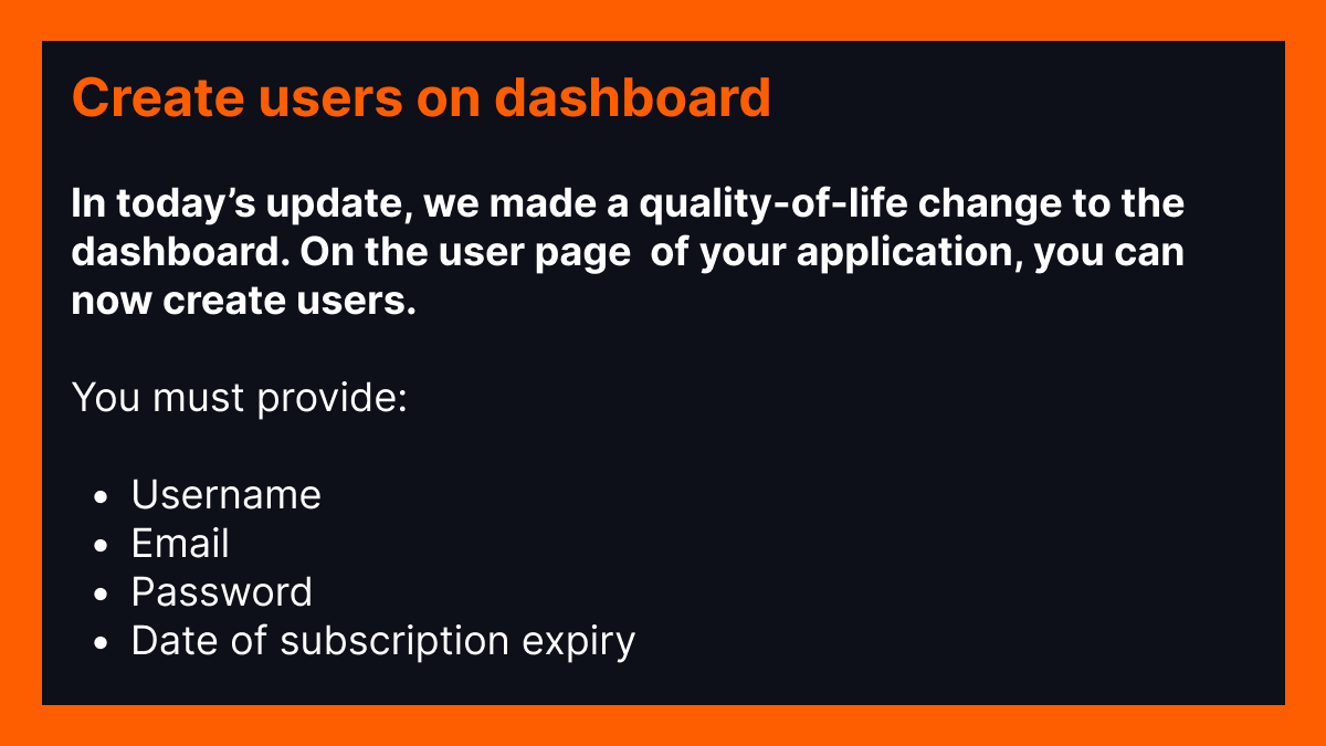 BlitzWare's tweet photo. You can now create users on your dashboard! Check it out on https://t.co/QpXzzFObpP
#Entrepreneurship #innovation #networking #StartUps #OnlineBusiness #SmallBusiness #technology #tech #it #authentication https://t.co/XFlnWgW4PB