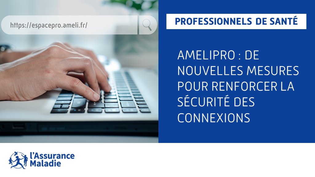 Assur_Maladie's tweet photo. #CompteAmeli | Fin juin, de nouvelles mesures seront mises à place pour renforcer la sécurité de l'accès aux services du compte #amelipro🔒
Elles concernent les professionnels de santé et les utilisateurs ayant des délégations d’accès.
En savoir ➕ https://t.co/fTQhkJlNHo https://t.co/5GbhiYVzUX