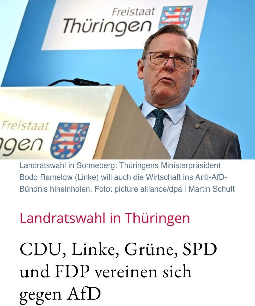 AloisiaVegan's tweet photo. Natürlich sind #NiemehrCDUCSU und #NSFDP rechtsextrem. Solange wir sie aber brauchen, um #Sonneberg zu verhindern, dürfen wir sie nicht verbieten! Ggf müssen progressive Wahlhelfer*innen_x aus Berlin eingeflogen werden. https://t.co/C2eYQpoIx9