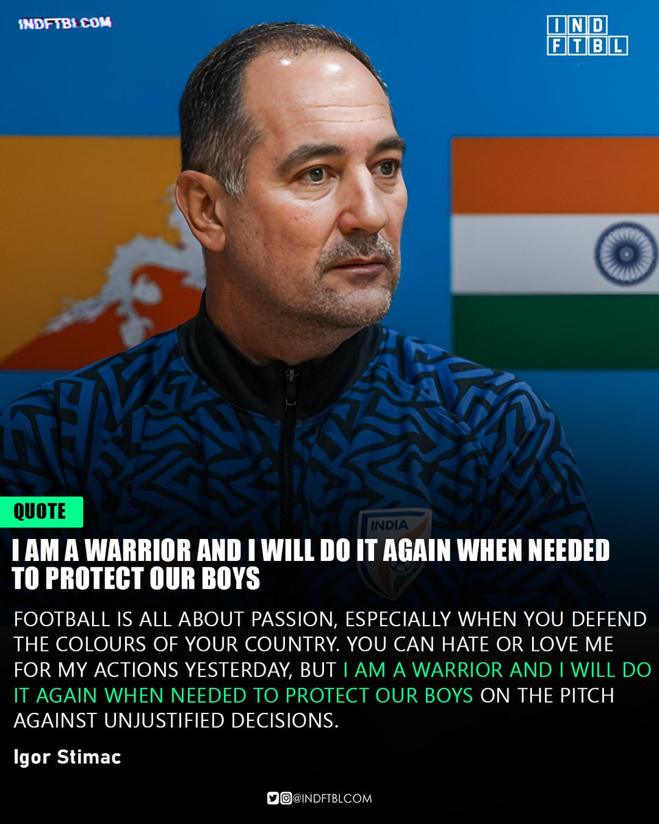 𝐁𝐎𝐒𝐒 𝐖𝐀𝐑𝐑𝐈𝐎𝐑 𝐀𝐍𝐃 𝐌𝐎𝐑𝐄 🔥
One And Only Igor Stimac 🇮🇳 🇭🇷 
🙏FOLLOW AND SUPPORT🙏
@indftblcom
#INDFTBL

#backtheblues #sunilchhetri #indianfootball #indianfootballteam #keralablasters #kbfc  #manjappada #yennumyellow #bengalurufc #mohunbagan #eastbengal