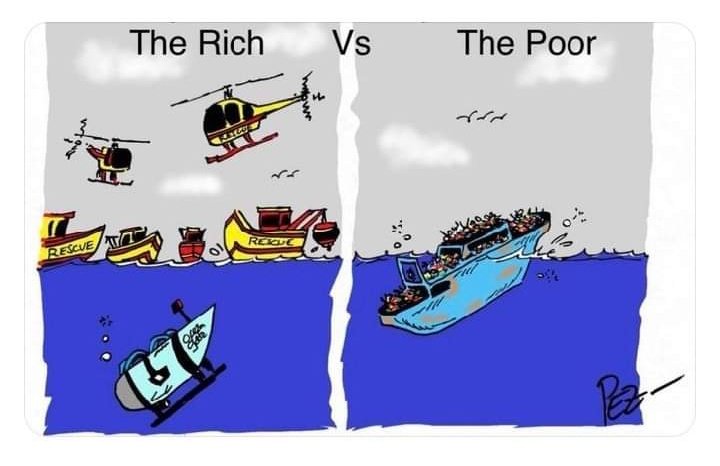 This is the different between rich and poor 100% 
#Titan #Titanic #submarino #implosion #titanicsubmarine #TitanicRescue #submarinemissing #Submersible #Billionaire #missingsubmarine #OceanGate
