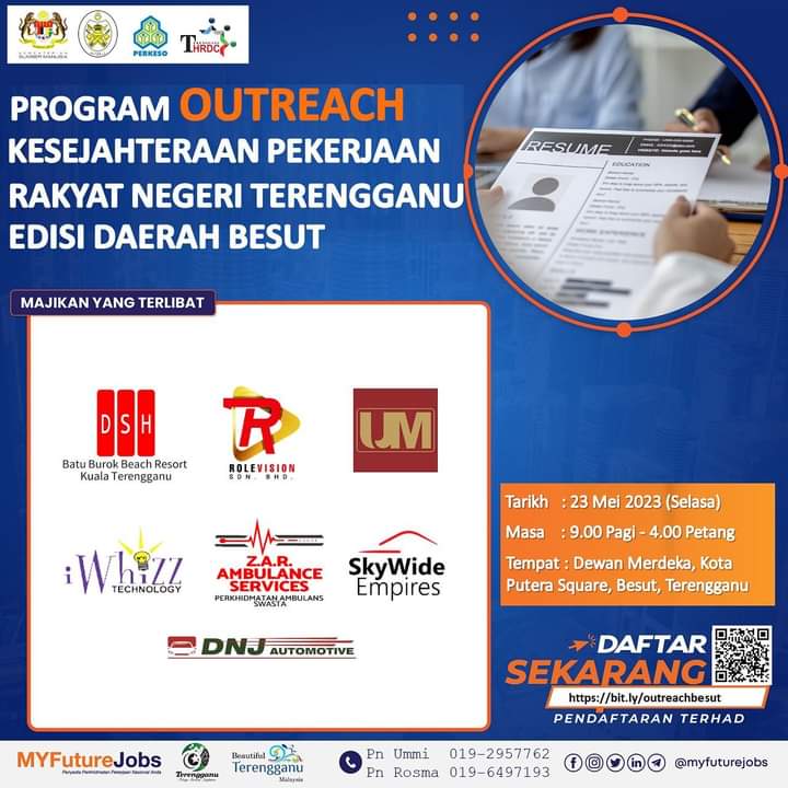 umtholdings's tweet photo. 23.05.2023 | BOOTH YpeSkill
Yayasan Petronas empowerECER Latihan Kemahiran dan Keusahawanan.
Boleh temui kami di Dewan Merdeka, Kota Putera Square Besut Terengganu.
Warga Besut
"JOMM PAKAT JOIN ❗️"
#maximizingvalue
#umtjayaholdings
#ypeskill
#besut https://t.co/1WIYrsRgIE