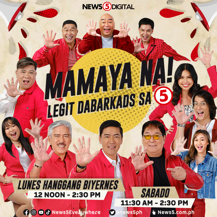 News5PH's tweet photo. SAMA-SAMA SA ISANG LIBO’T ISANG TUWA

Tiyak na SOLID ang samahan at LEGIT ang saya kasama ang #LegitDabarkads sa kanilang bagong tahanan dito sa TV5!

Sama na sa masayang tanghalian tuwing Lunes hanggang Sabado dito lang sa Kapatid network! #News5 https://t.co/AABQoHLhEH