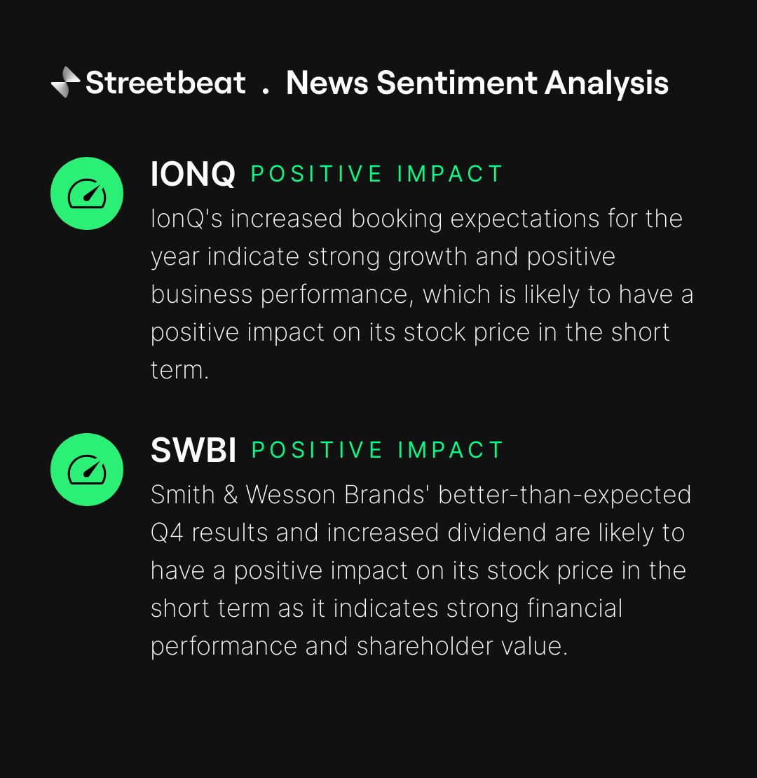 Stocks to watch: $SWBI reports strong Q4 results, $APOG and $KMX earnings expected, $IONQ raises booking expectations, $MRNA submits updated vaccine application to FDA. #stockmarket #positive
