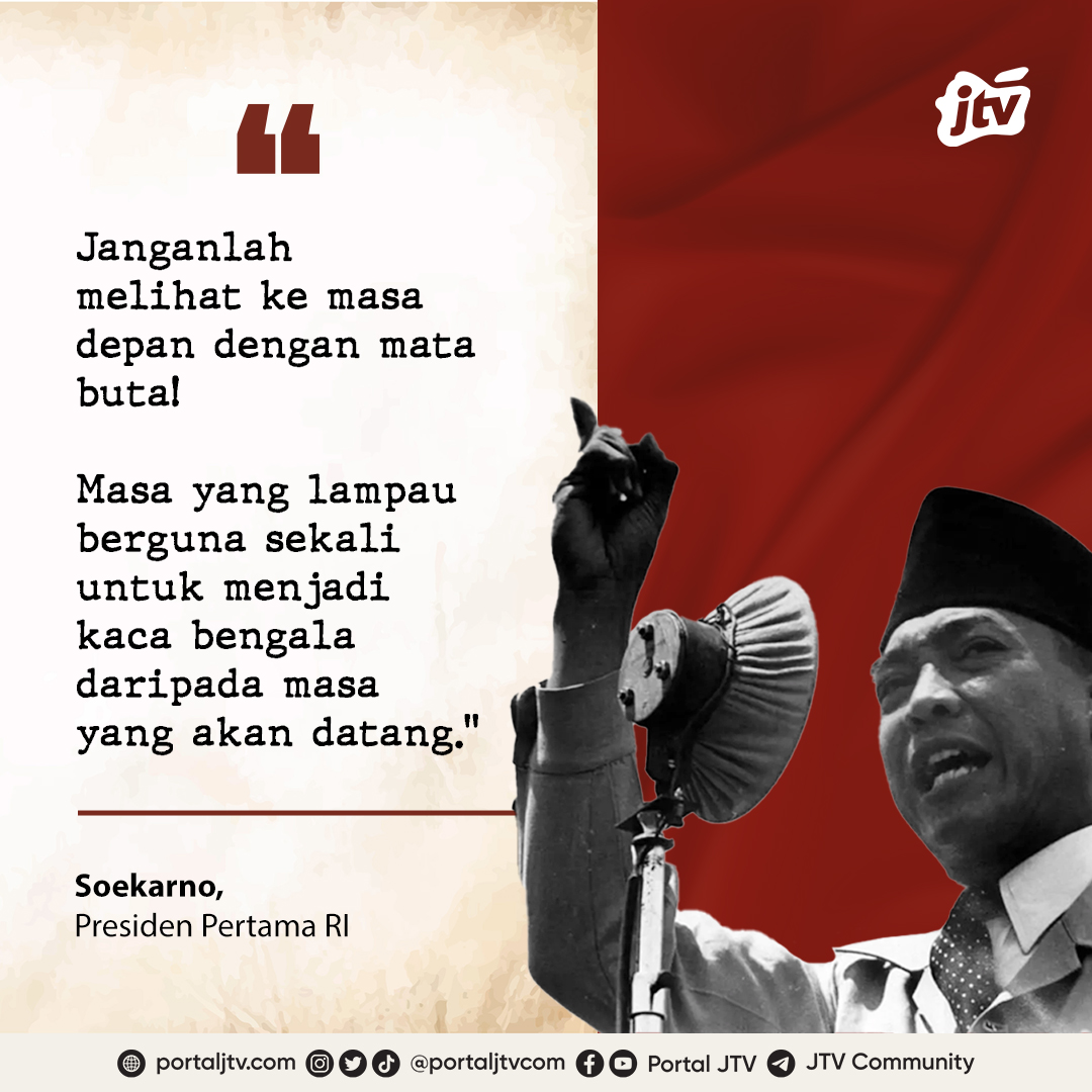Kepergian Soekarno pada 21 Juli 1970 menjadi duka mendalam bagi rakyat Indonesia. Bung Karno adalah sosok berpengaruh dalam kemerdekaan Indonesia. Lahir di Peneleh, Surabaya, Bung Karno dikenal lewat orasinya yang patriotik nan energik.

#quotesJTV
