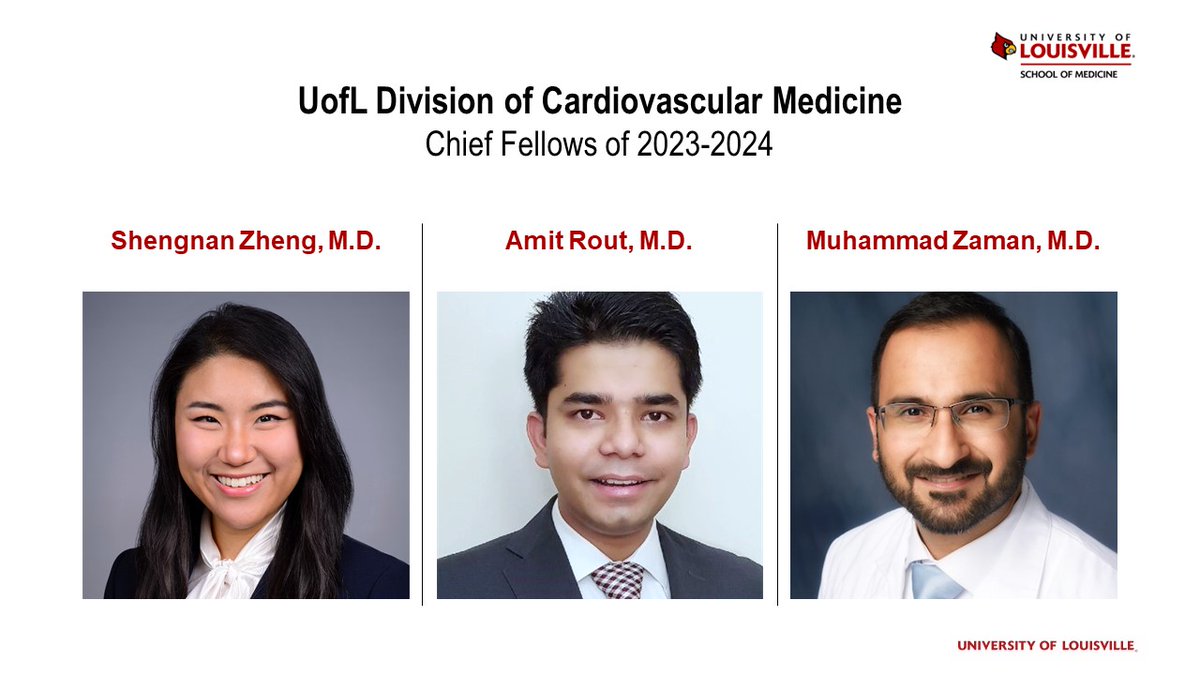 Congratulations to our new Chief Fellows. We look forward to your leadership! <a href="/zheng_md/">Shengnan Zheng, MD</a> <a href="/_AmitRout/">Amit Rout</a> #cardiology #chieffellows