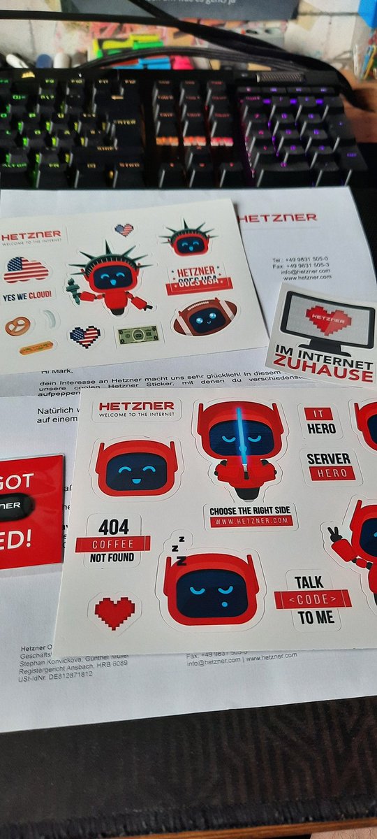 Vielen Dank <a href="/Hetzner_Online/">Hetzner</a> für die Sticker!