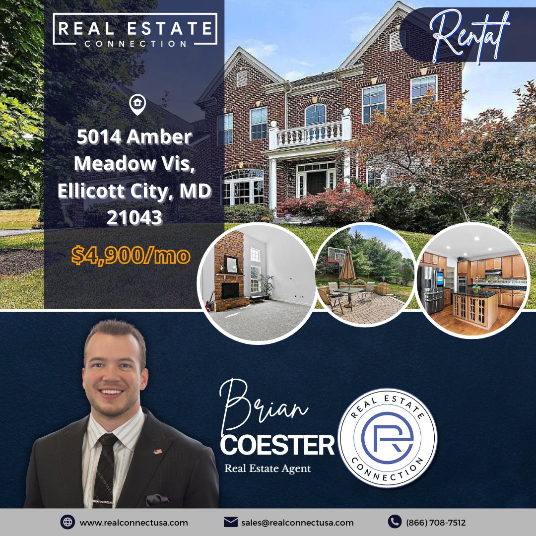 🎉 RENTAL 🎉
5014 Amber Meadow Vis, Ellicott City, MD 21043 

🔹 Huge congrats to an amazing and hardworking REC star agent Brian Coester for helping our mutual client find this beautiful property. 🤩🔑

#RealEstateConnectionUSA ✨ #RealEstate #MDproperties 🏡  #Rental 🎉