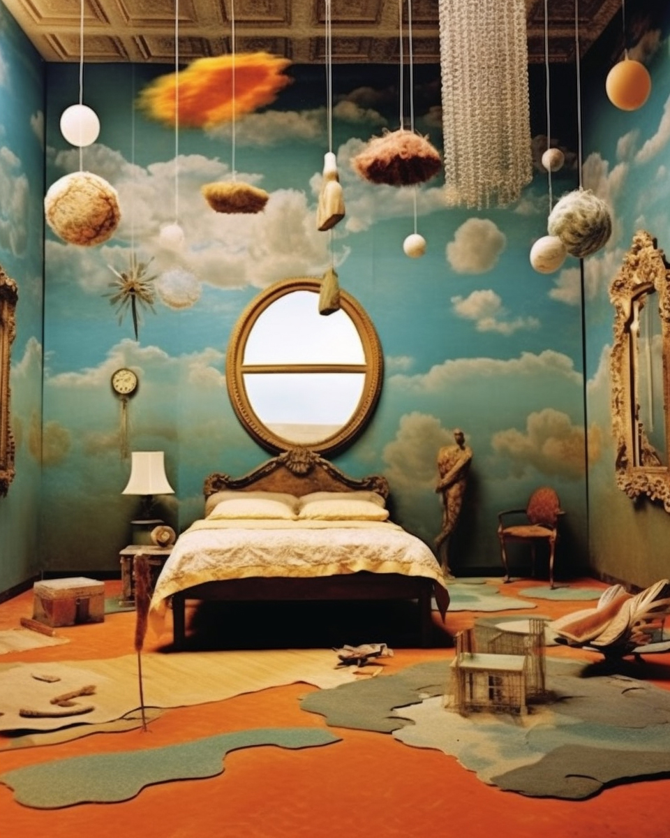 AIArtLife1's tweet photo. The Dreamer’s Room

My room, a room in the dream A place where I can be myself Where I can escape from the world And find peace and comfort.

#DreamHome #dreams #bedtime #mirrorpic #table #surrealism #surealismart #clouds #bedroom #dreamlikeart #skyline #framedart #frames #AIart https://t.co/GjZaPjKDv0