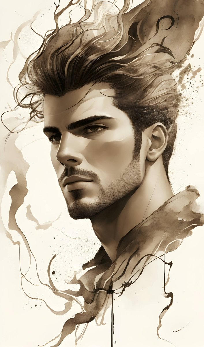 Brunhild1699's tweet photo. Embrace Timeless Elegance: Dive into the captivating allure of sepia-toned abstract ink art. Unleash the essence of a handsome muse. #AbstractInkArt #SepiaTones #HandsomeMuse #ClipStudioPaint https://t.co/6s1JPg9BGc
