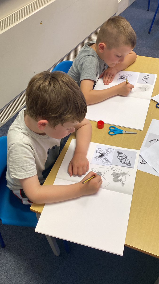 1W are LOVING our minibeast study and are taking extra care with our butterfly sketches. We are so excited to meet <a href="/etomlinson_art/">Eleanor Tomlinson</a> next week! #wclpsartanddesign